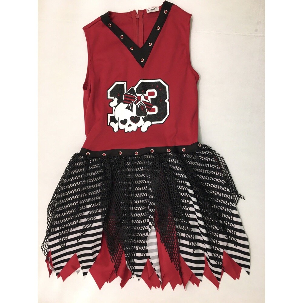 Girls Zombie Cheerleader Costume Child Dress Only Size M Kids Spirit Halloween